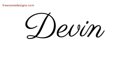 Devin Classic Name Tattoo Designs