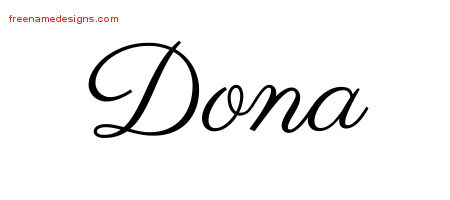 Dona Classic Name Tattoo Designs