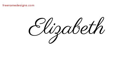 Elizabeth Classic Name Tattoo Designs