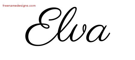 Elva Classic Name Tattoo Designs