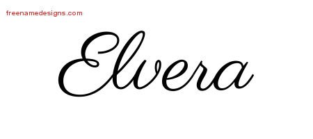 Elvera Classic Name Tattoo Designs