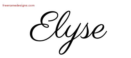 Elyse Classic Name Tattoo Designs