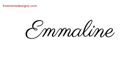 Emmaline Classic Name Tattoo Designs