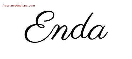 Enda Classic Name Tattoo Designs