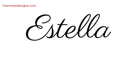 Estella Classic Name Tattoo Designs