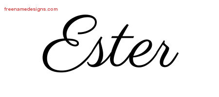 Ester Classic Name Tattoo Designs