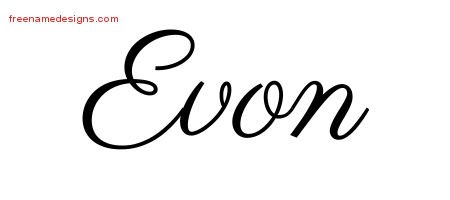 Evon Classic Name Tattoo Designs