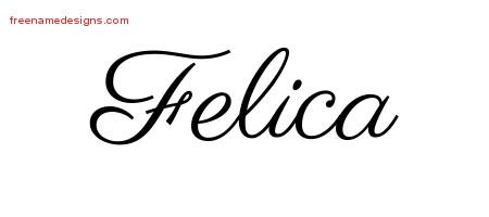 Felica Classic Name Tattoo Designs