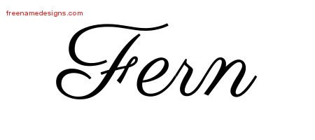 Fern Classic Name Tattoo Designs