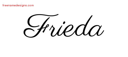 Frieda Classic Name Tattoo Designs