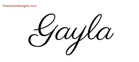 Gayla Classic Name Tattoo Designs