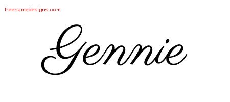 Gennie Classic Name Tattoo Designs