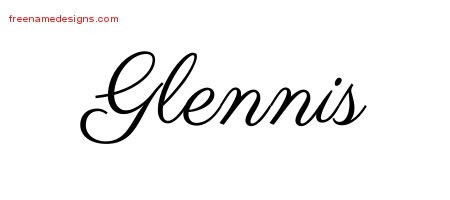 Glennis Classic Name Tattoo Designs