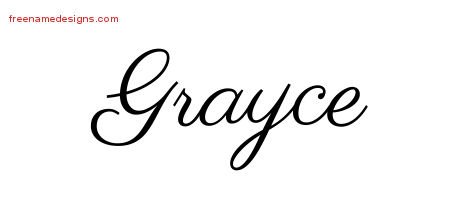 Grayce Classic Name Tattoo Designs