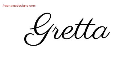 Gretta Classic Name Tattoo Designs