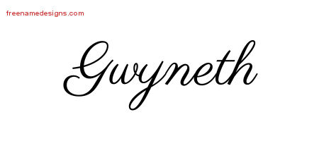 Gwyneth Classic Name Tattoo Designs