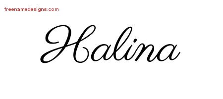 Halina Classic Name Tattoo Designs