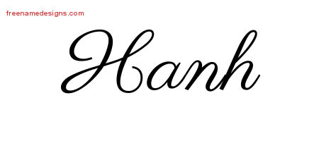 Hanh Classic Name Tattoo Designs