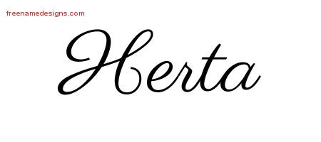 Herta Classic Name Tattoo Designs