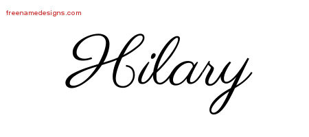 Hilary Classic Name Tattoo Designs