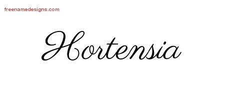 Hortensia Classic Name Tattoo Designs