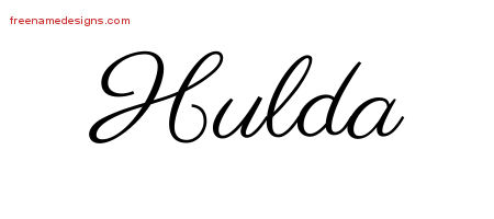 Hulda Classic Name Tattoo Designs