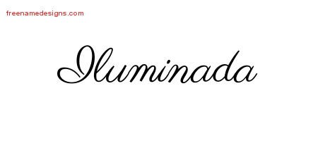 Iluminada Classic Name Tattoo Designs