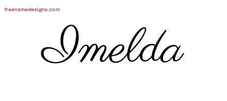 Imelda Classic Name Tattoo Designs