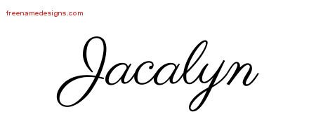 Jacalyn Classic Name Tattoo Designs