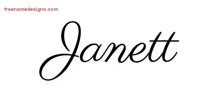 Janett Classic Name Tattoo Designs