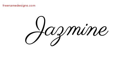 Jazmine Classic Name Tattoo Designs