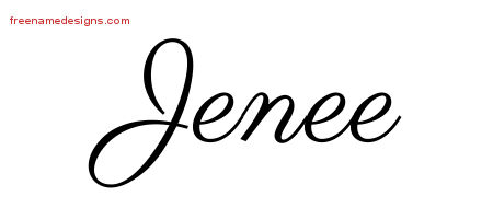 Jenee Classic Name Tattoo Designs