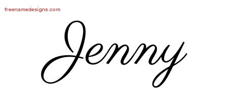 Jenny Classic Name Tattoo Designs