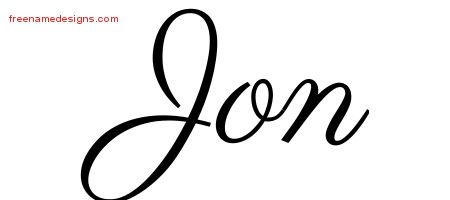 Jon Classic Name Tattoo Designs
