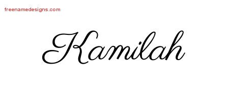 Kamilah Classic Name Tattoo Designs