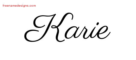 Karie Classic Name Tattoo Designs