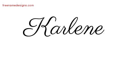 Karlene Classic Name Tattoo Designs