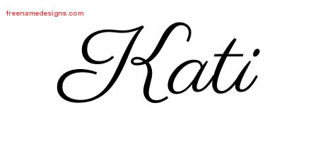 Kati Classic Name Tattoo Designs