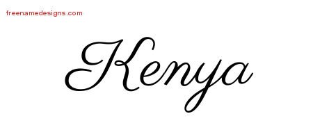 Kenya Classic Name Tattoo Designs