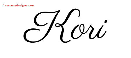 Kori Classic Name Tattoo Designs