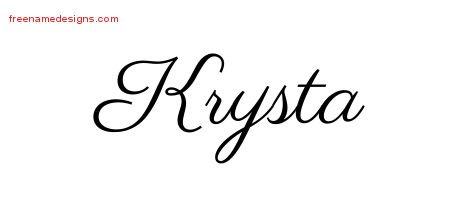 Krysta Classic Name Tattoo Designs
