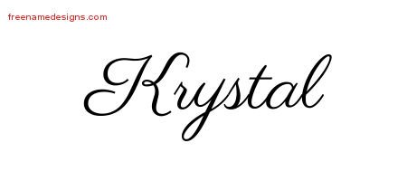 Krystal Classic Name Tattoo Designs