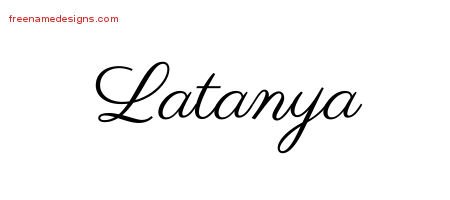 Latanya Classic Name Tattoo Designs