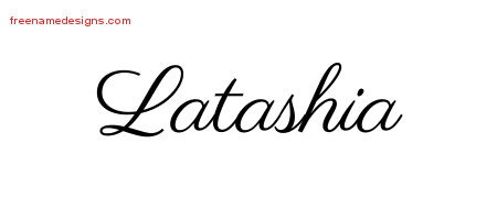 Latashia Classic Name Tattoo Designs