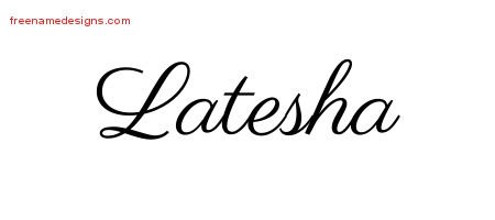 Latesha Classic Name Tattoo Designs