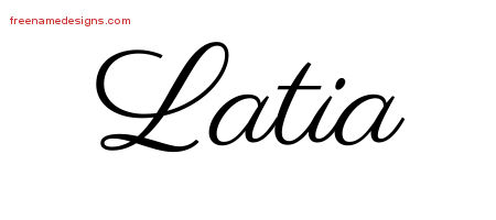 Latia Classic Name Tattoo Designs