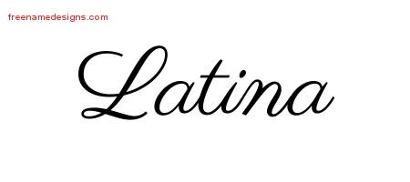 Latina Classic Name Tattoo Designs