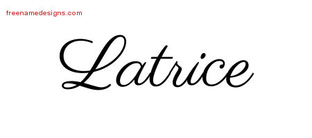Classic Name Tattoo Designs Latrice Graphic Download - Free Name Designs