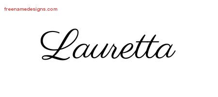 Lauretta Classic Name Tattoo Designs