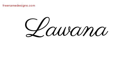 Lawana Classic Name Tattoo Designs